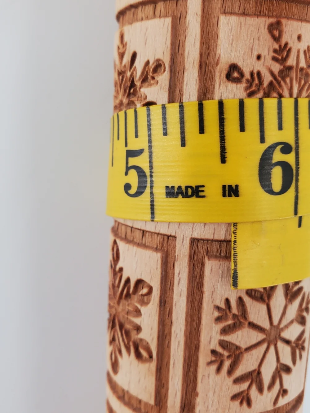 Snowflake Wooden Rolling Pin Embossing Christmas 14